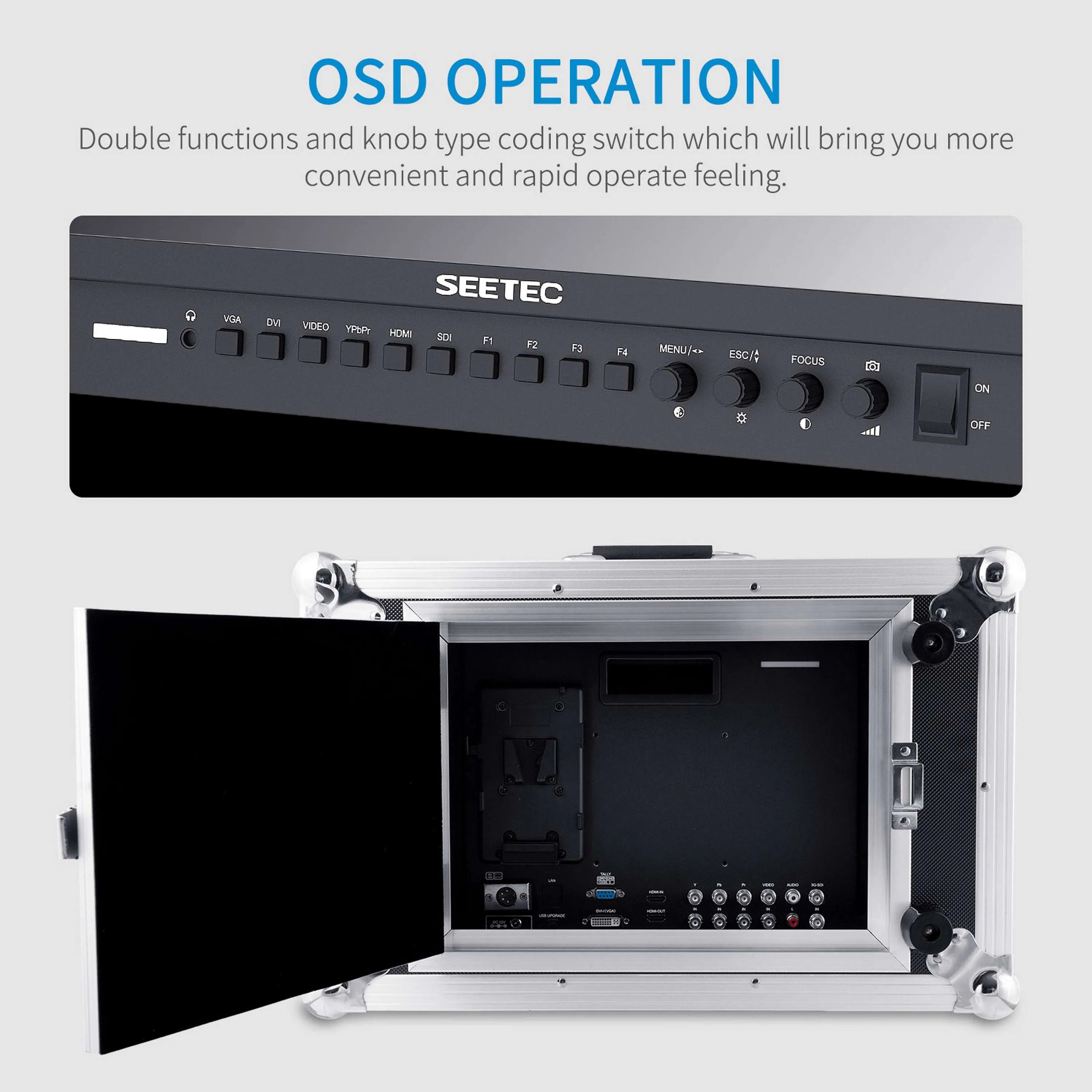 SEETEC P173-9HSD-CO 17.3" Aluminum 1920x1080 HD Professional Broadcast Director Monitor with 3G-SDI/HDMI OEM Factory Wholesale