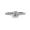 Floral Cluster Diamond Crown Ring 14K Solid Gold Multi Stone Round Diamond Statement Band Elegant Anniversary Jewelry for Women
