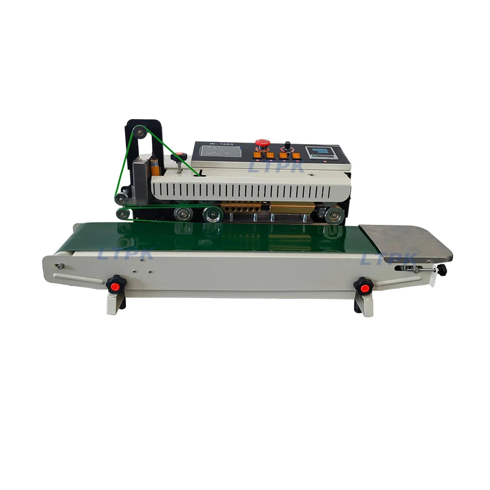 Semi Automatic Expiry Date QR Code Inkjet Printer Plastic Aluminum Foil Kraft Paper Bag Continuous Band Sealer Sealing Machine