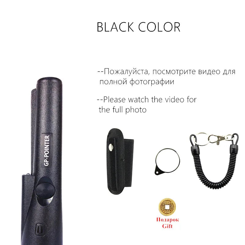 GP-BLACK Color Waterproof Handheld Metal Detector Pinpointer With Holster