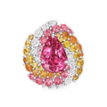 MUSHAN Jewelry Factory 925 Sterling Silver Rings Women Pink Sapphire Water Drop Colorful High Carbon Diamond Ring Wedding Bands
