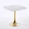 Square Dining Table Marble Top Golden Metal Frame Modern Design Home Furniture 2-4 Persons Small Space Apartment
