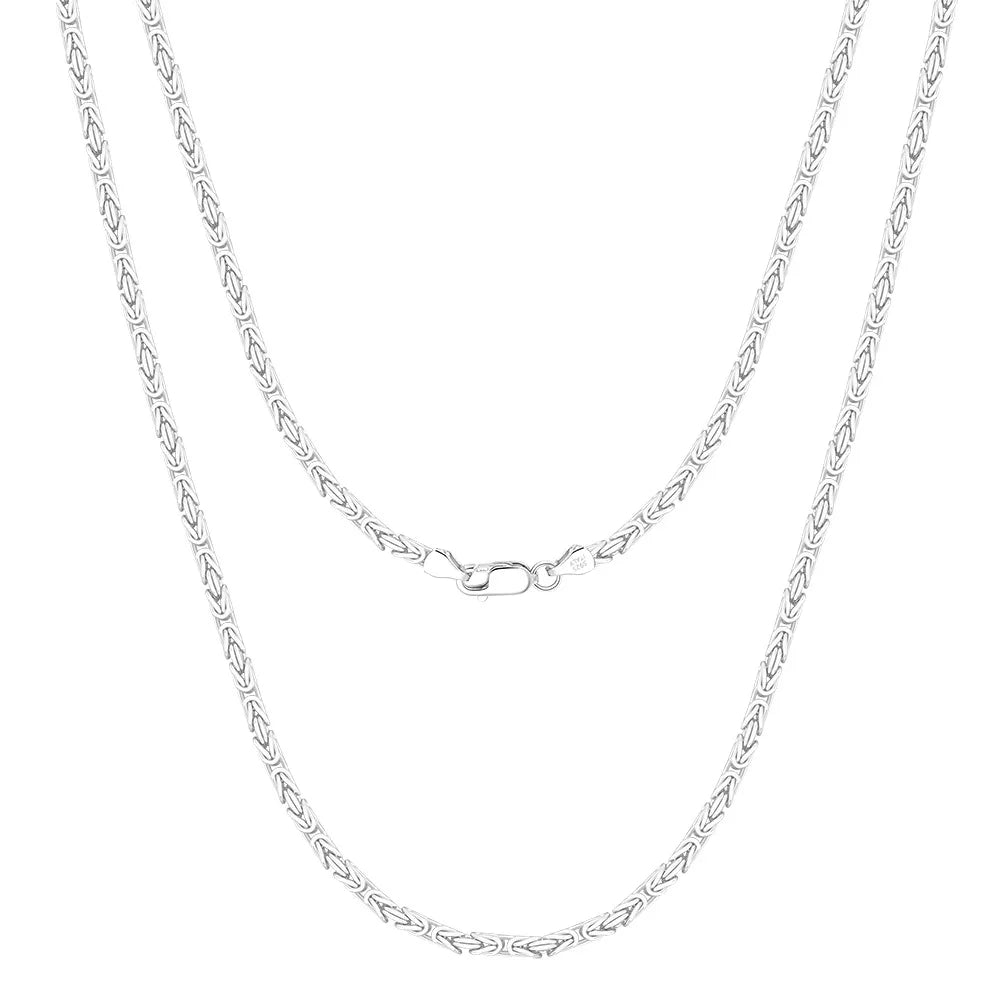 2.5mm S925 Sterling Silver Gold-plated Necklace Men Women Classic Chain Hand Woven Bracelet Necklace Jewelry Set Gift