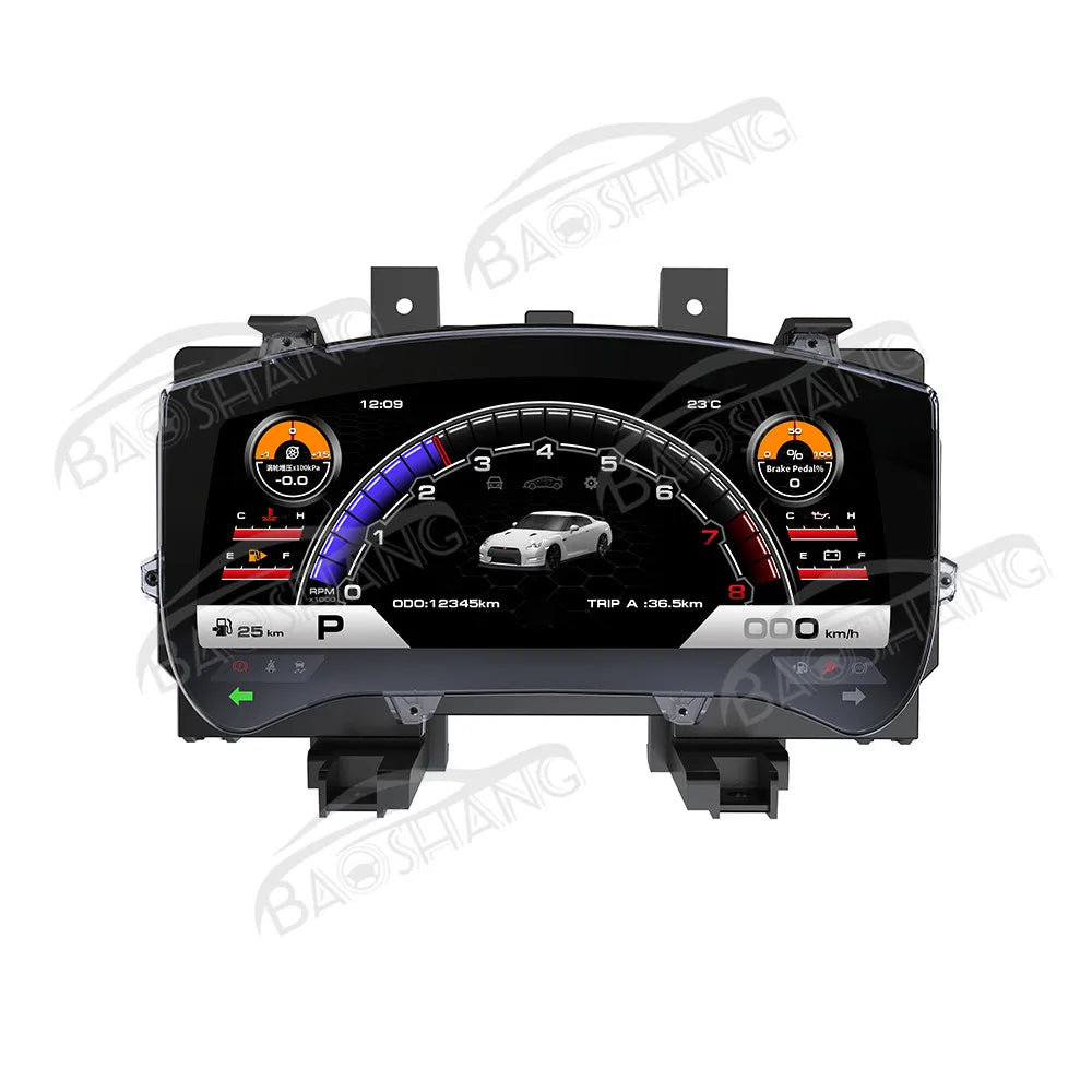 12.3 Inch Digital Cluster for Nissan GTR 2008-2015 GPS Navi Full LCD Car Dashboard Instrument Panel Speed Meter LCD Player