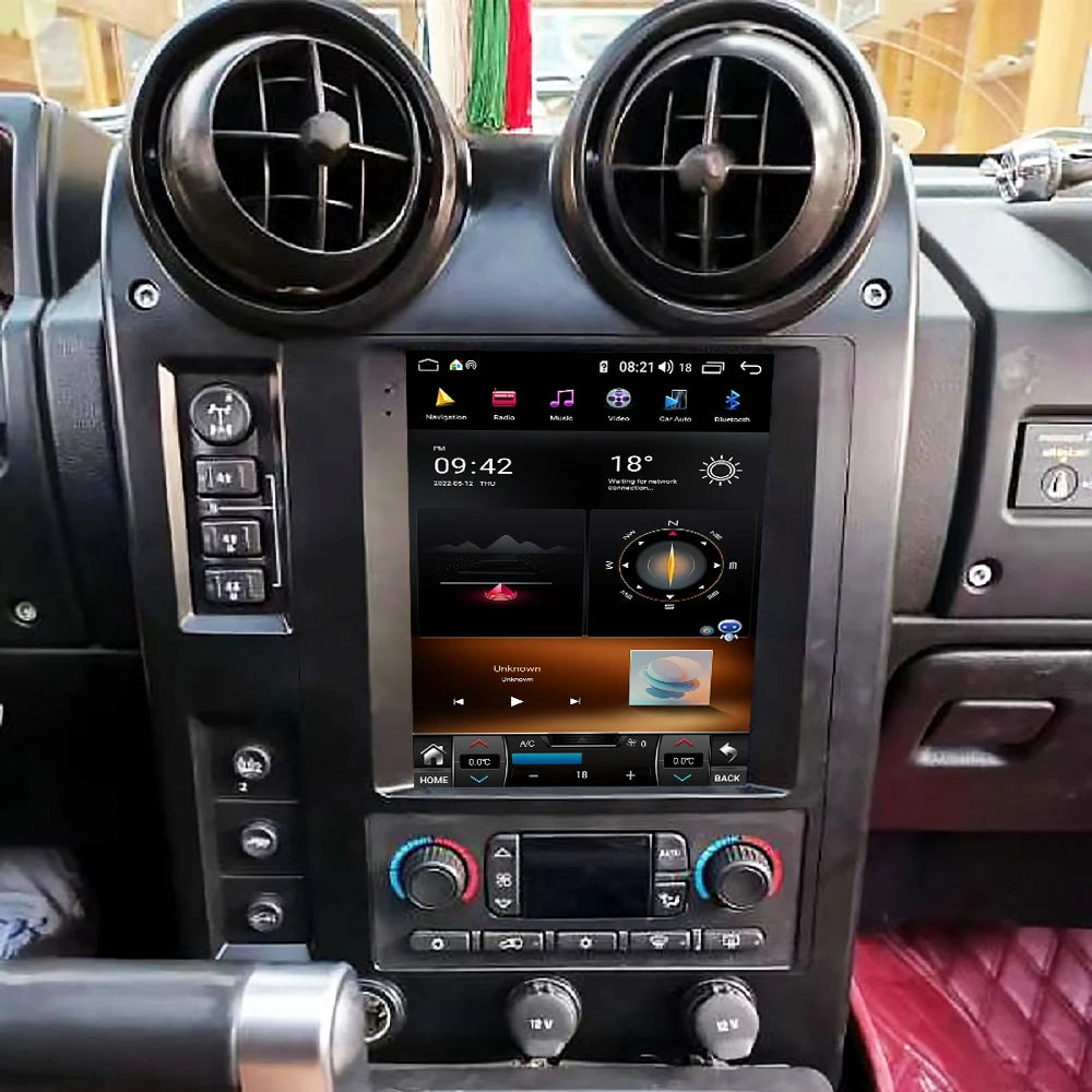 10.4 Inch Android 12 Touch Vertical Screen Car Radio Video Player GPS Navigation Stereo Head Unit Carplay for Hummer H2 2004 DSP