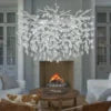 Modern Chandeliers for Dining Room Black Round Tree Branch Crystal Chandelier Adjustable Antique Vintage for Living Room Light