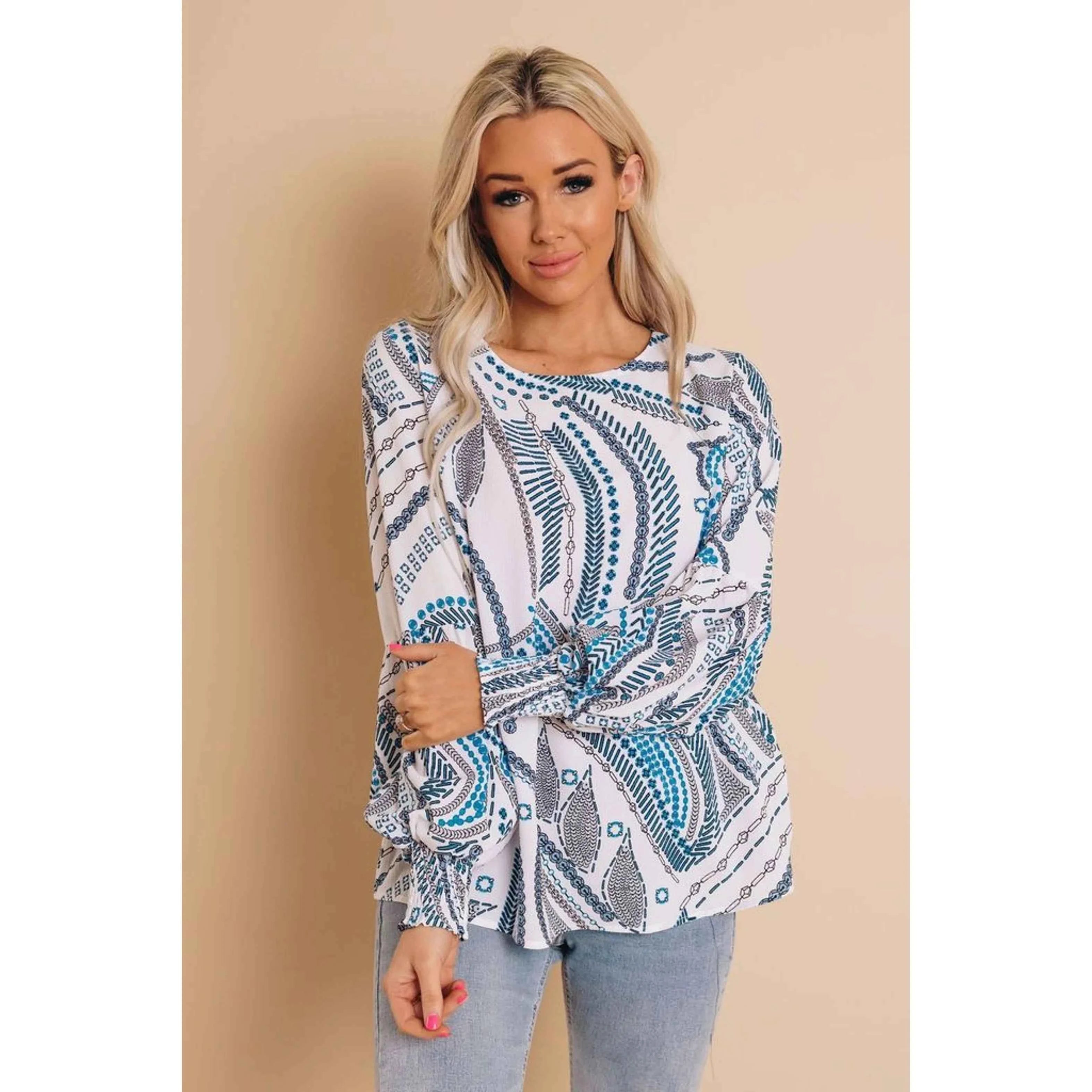 TD Carmen Summer Top with Half Sleeve Printed Fabric Logo Decoration Dresses Type