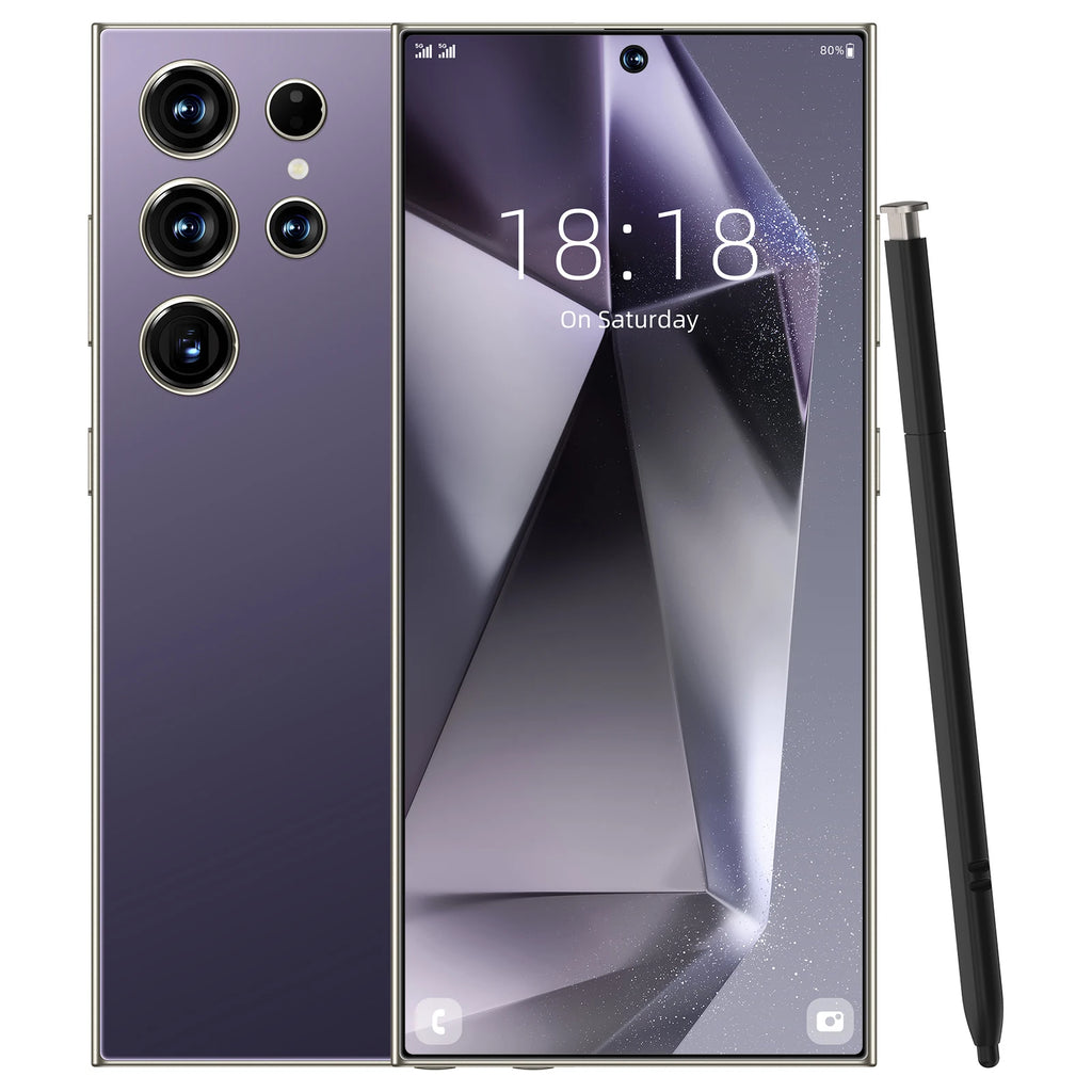 Samsum S24 Ultra Smartphones 8+256GB 5G Dual SIM Original CPU Octa Core HD Screen Resolution LTE Cellular Mobile Phone