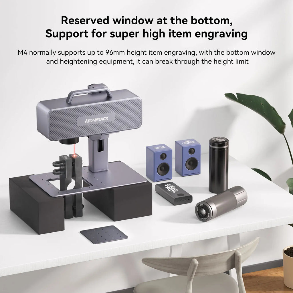 New Atomstack M4 Safer Laser Carving Machine 70*70MM Small Portable 2 In1 Automatic Metal Lettering Fiber Marking Machine