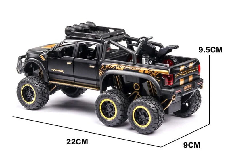 1/28 Ford Raptor F150 Alloy Car Modified Off-Road Vehicle Model Diecast & Toy Vehicles Metal Car Model Collection Kids Toys Gift