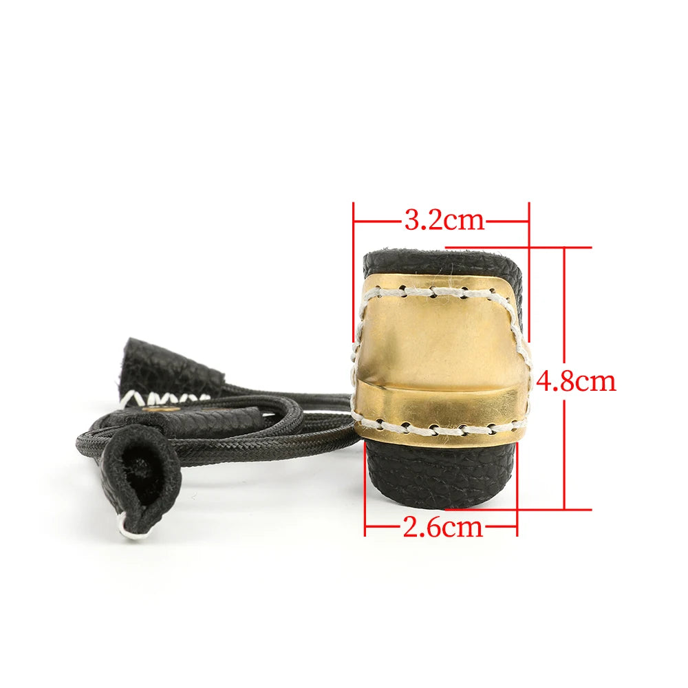 Archery Thumb Ring Mongolian Bow Brass Leather Finger Guard for Hunting Target Traditional Bow
