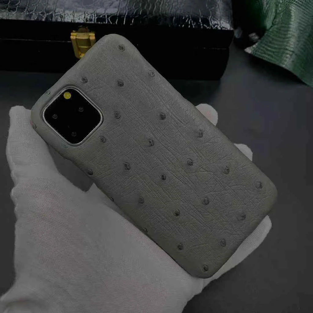 OEM ODM Customise Personalized New Funda De Cuero Ostrich Leather Cell Phone Cases for Iphone 11 13 14 Pro Max Manufacturer