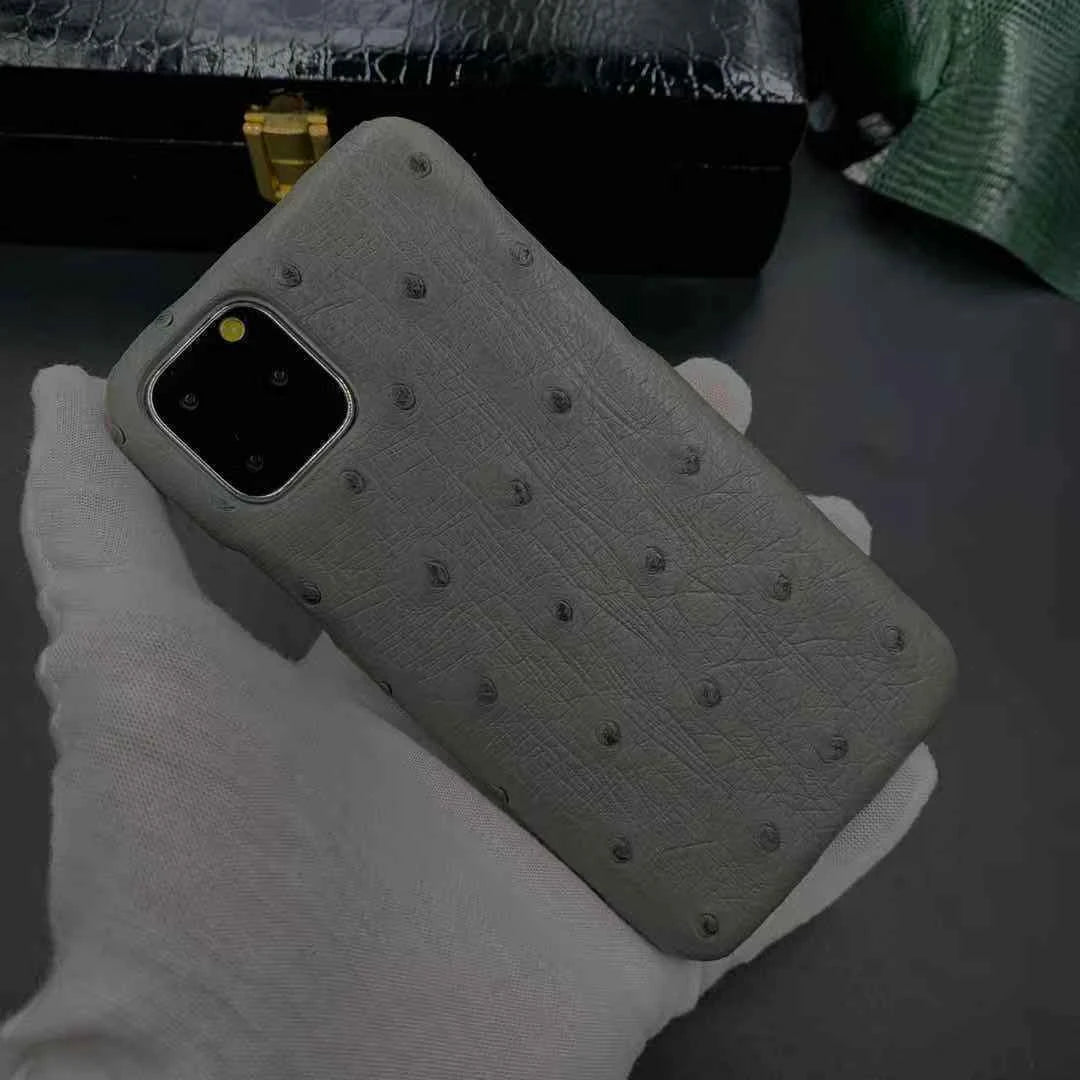 OEM ODM Customise Personalized New Funda De Cuero Ostrich Leather Cell Phone Cases for Iphone 11 13 14 Pro Max Manufacturer