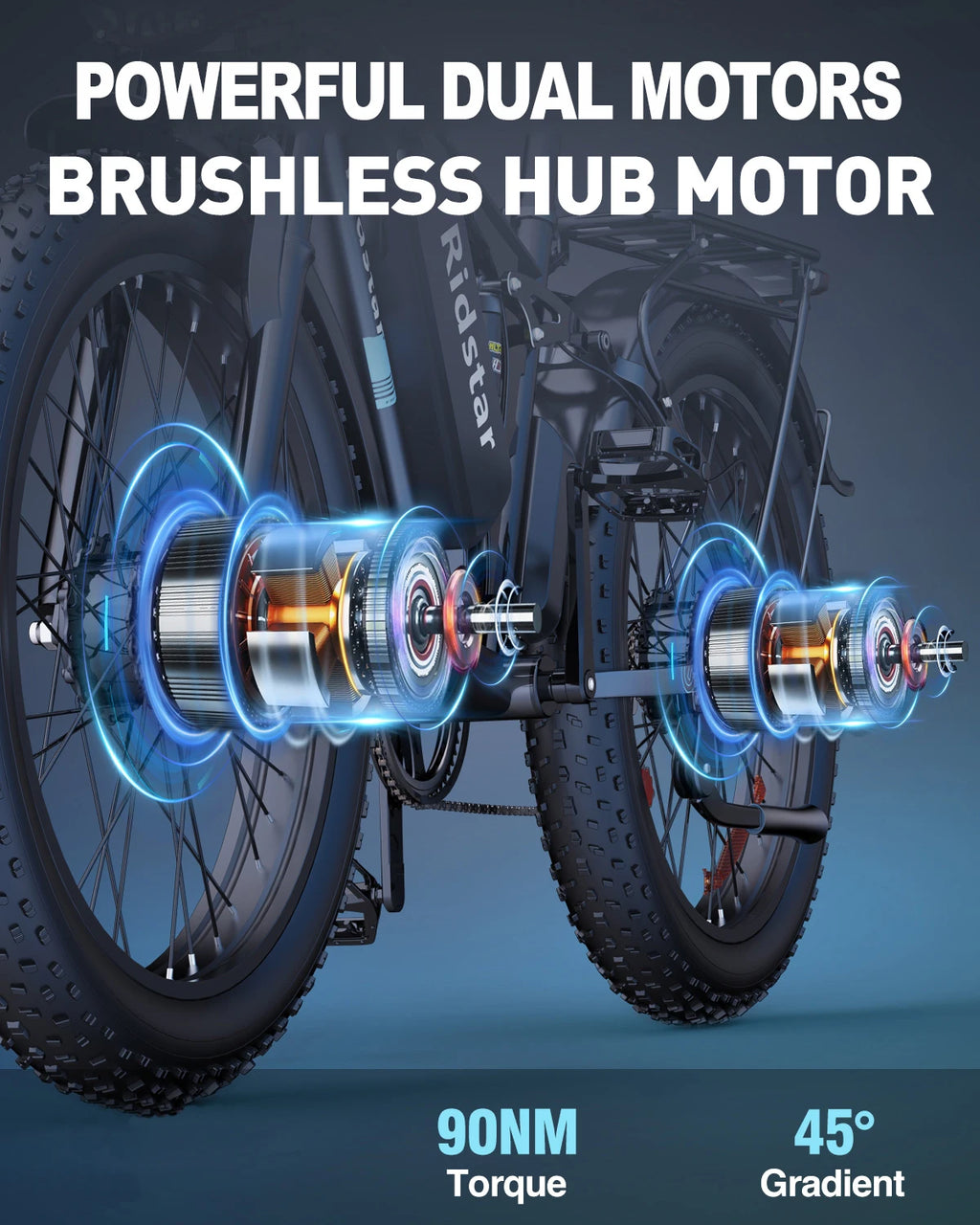 US Free Shipping YVY 26 Inch E Bike 48V 23Ah Fat Tire Dual Motor Electric Dirt Mountain Bike Electric Moped Bicycle for Adults