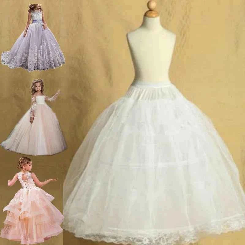 2 Hoop Skirt Petticoat Lolita Skirt Children Petticoat Dresses Kids Petticoats for Flower Girls Dresses Little Girls Crinoline