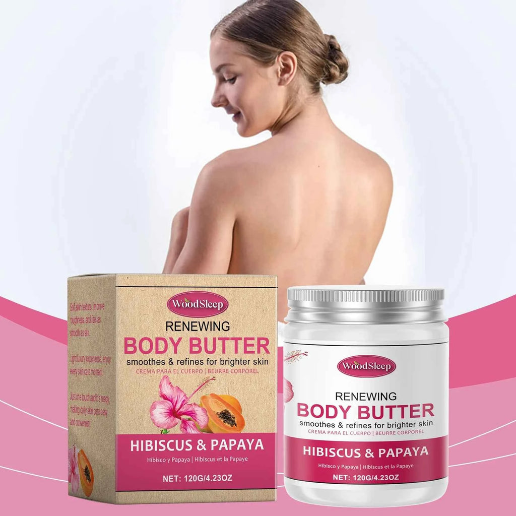 WoodSleep Hibiscus Flower Body Cream Moisturizing Butter Hydrator for Dry Skin Nourishing and Restoring Softness