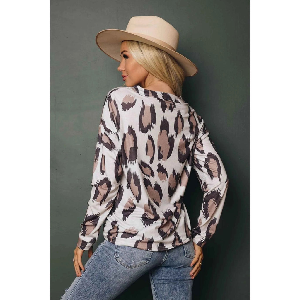 TD Vermont Casual V-Neck Leopard Print Dress Top