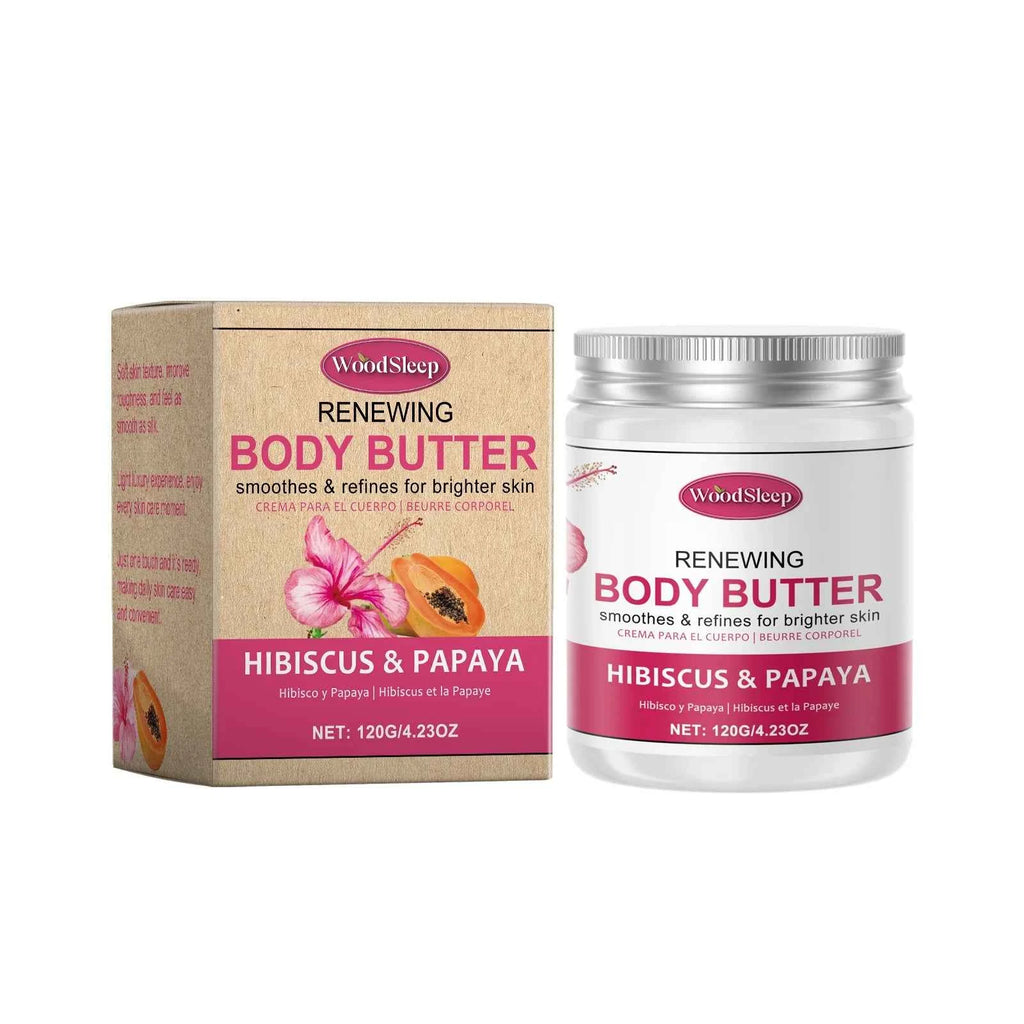 WoodSleep Hibiscus Flower Body Cream Moisturizing Butter Hydrator for Dry Skin Nourishing and Restoring Softness