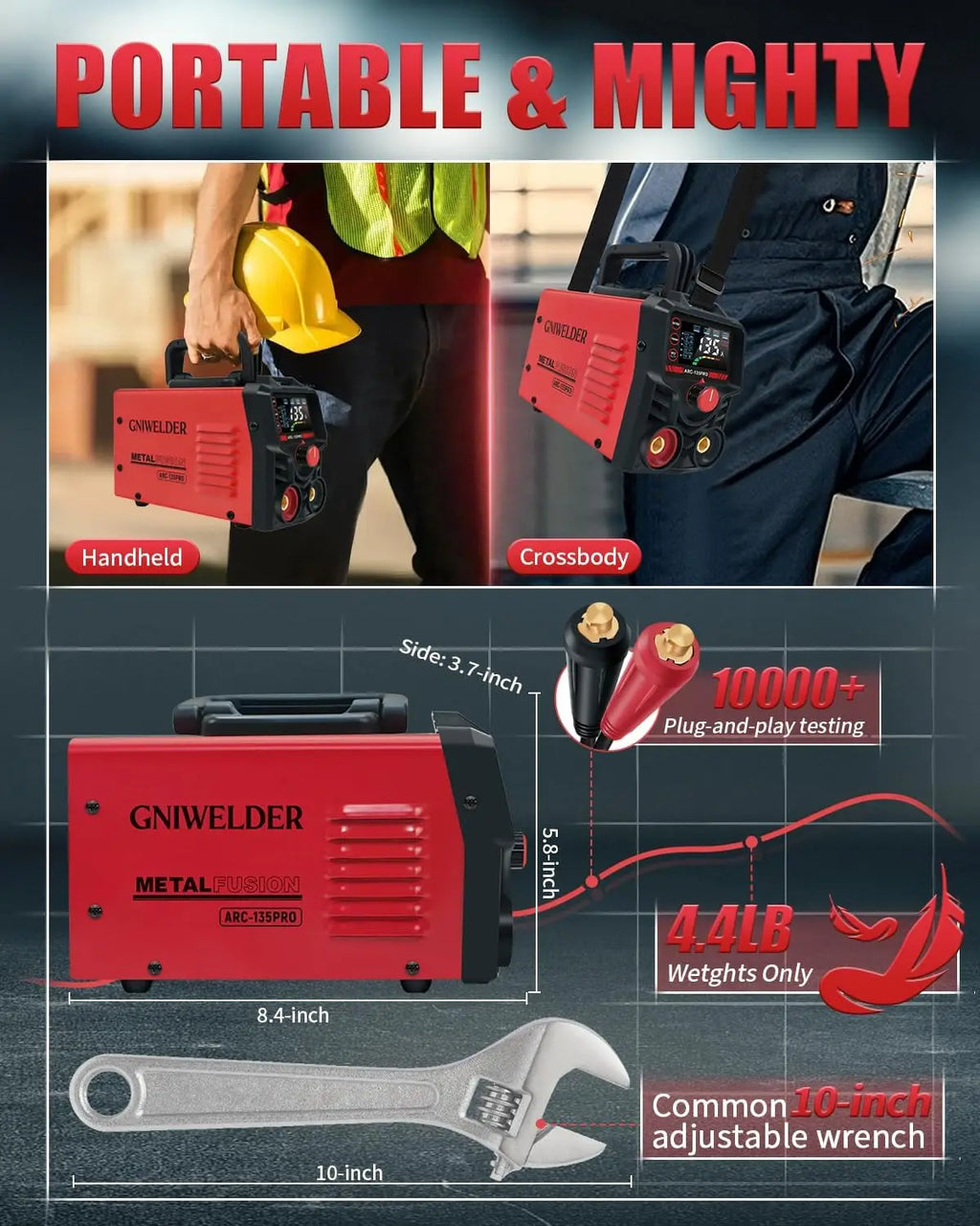 Free Shipping From US Portable ARC Stick Welder 135A IGBT Inverter Welding Machine LED Display TIG Welder Manufacturer