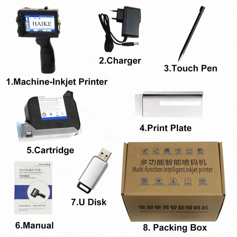 2024 Newest Carton Box Printing Machinery Logo Jet Printer 50mm Smart Portable Handheld Inkjet Printer