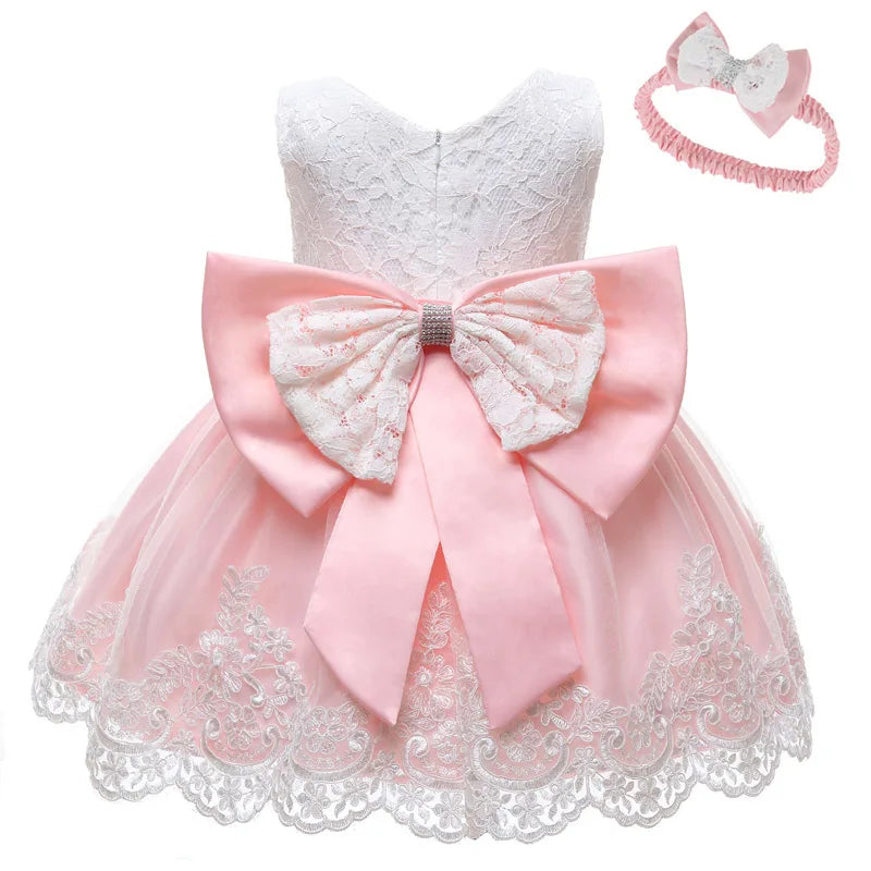 Newborn Baby Girls White Princess Christmas Dress Kids Dresses For Girls Baptism 1st Birthday Wedding Bridesmaid Infant Vestidos