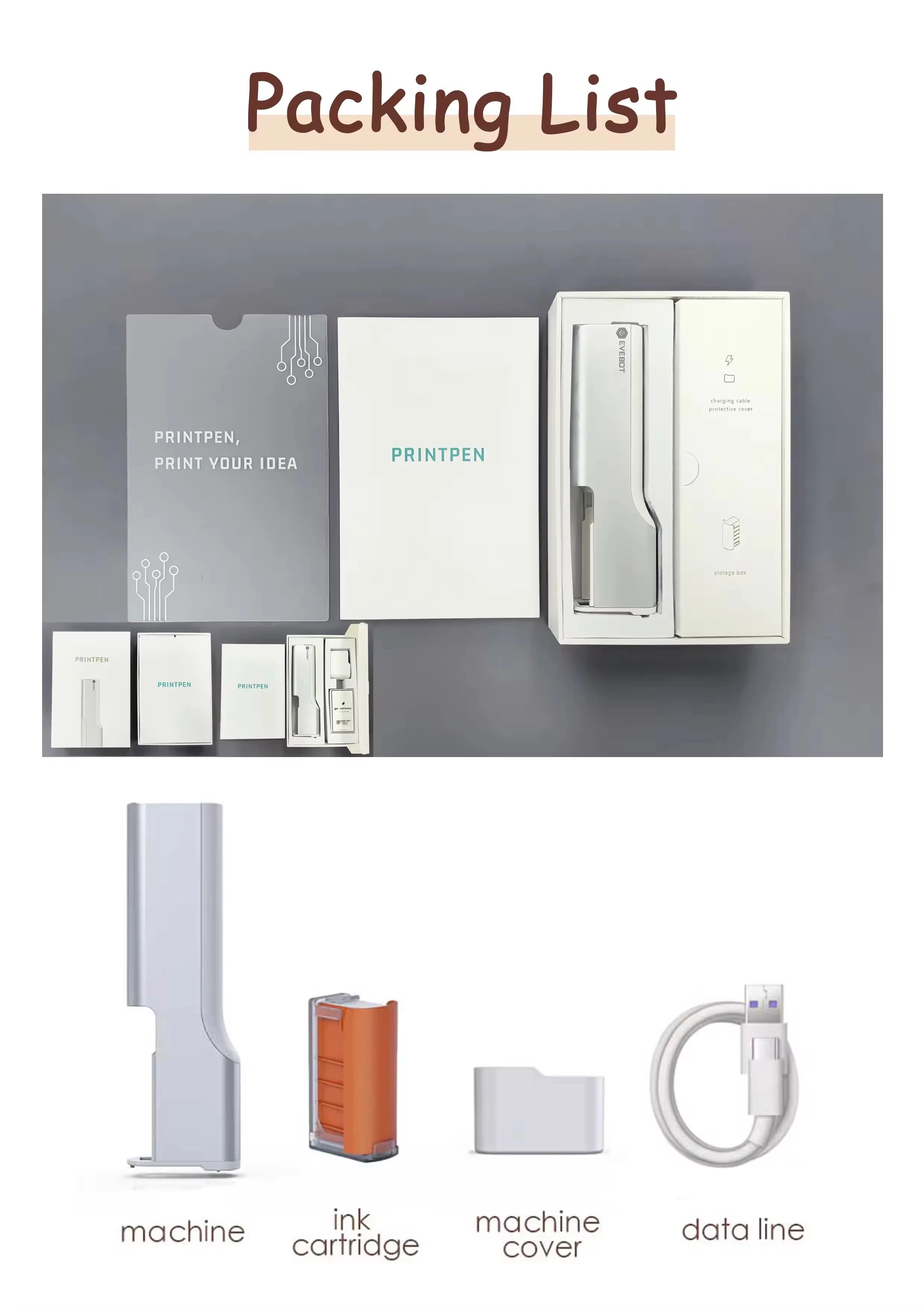 PrintPen Food Printer Inkjet Handheld Printer for Cake and Macarons 3d Printer for Edible Food Coffee Latte Art Machine