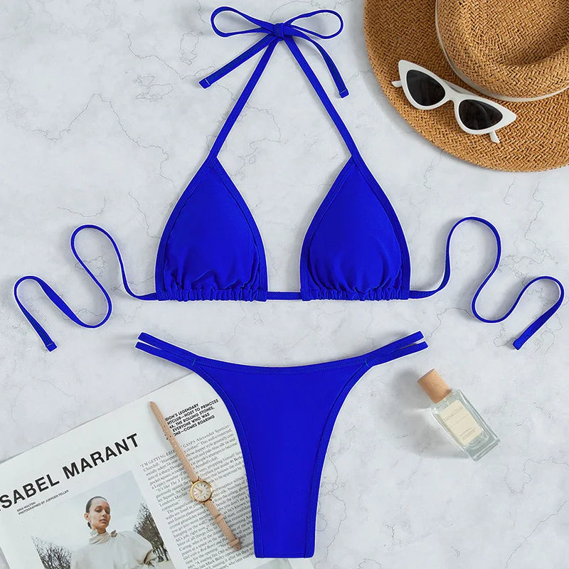 2026 Shiny Crystal Diamond Bikini Women Swimsuit Female Triangle Swimwear Two Pieces Bikini Set Micro String Bather Bathing Suit