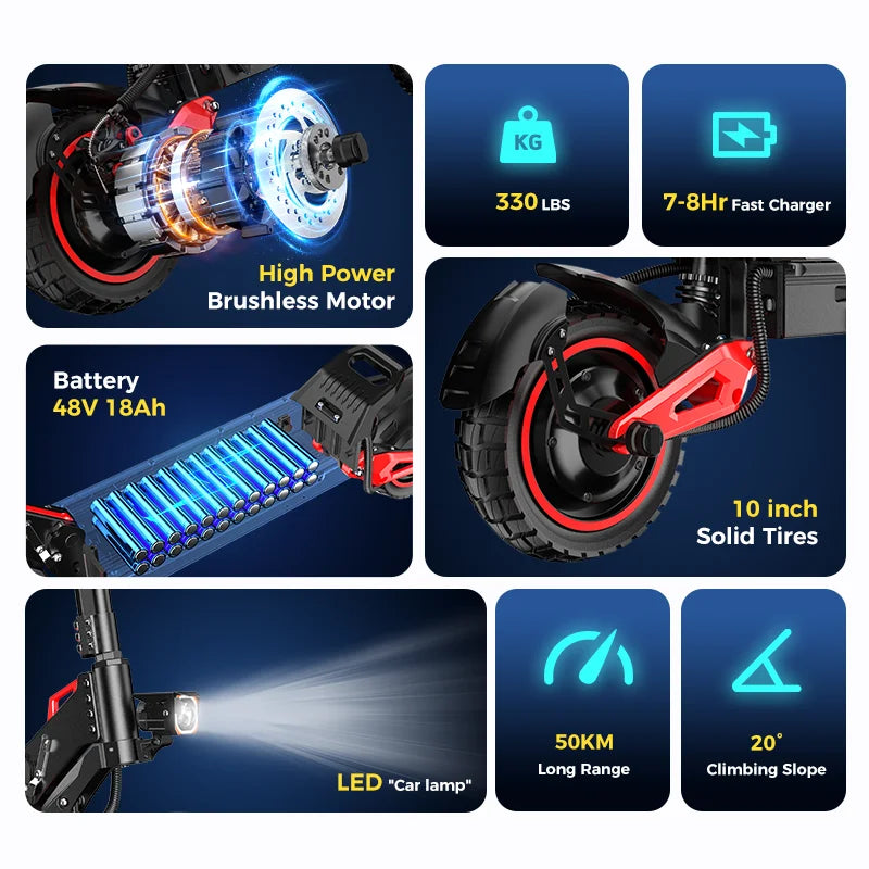 FREEBOY US EU Warehouse 11 Inch Fat Tire Dual Suspension Motor Escooter New 48V 18ah Off Road Foldable Electric Scooter for Sale