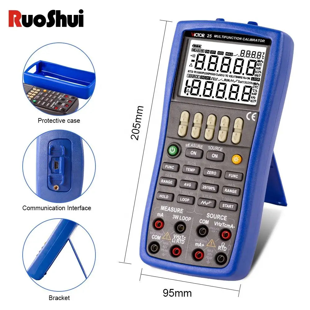 25 Multifunction Process Calibrator for Voltage MA Resistance Thermocouple RTD Frequency Pulse Switch Pressure Signal Generator