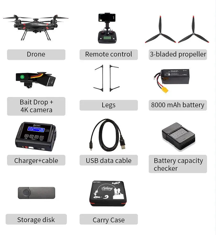 New Style Poseidon PRO 2 Long Range IP67 Waterproof Foldable Drone with 4K Camera Remote Control for Beginner Fishing