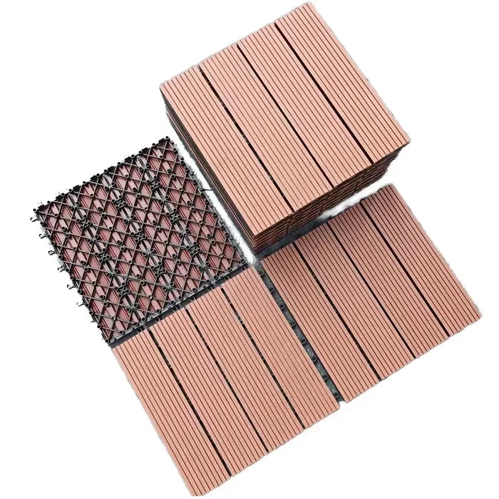 Fire Retardant Outdoor Interlocking Deck Tiles WPC Heavy Duty Anti-Slip for Commercial Patio Hotel Garden Flooring