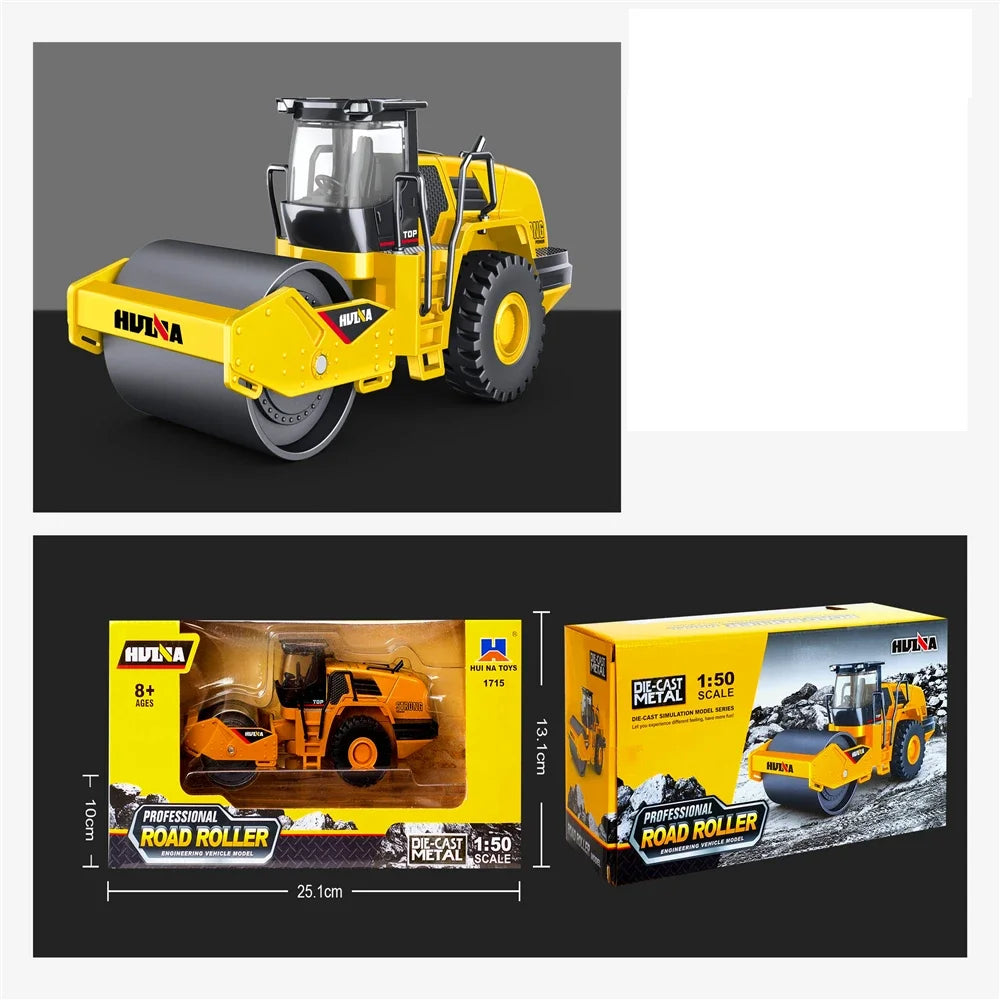 Dropshipping 1/50 Scale Open-Window Huina Static Zinc Alloy Die-cast Construction Model for Over-8-year-old