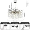 Modern Chandeliers for Dining Room Black Round Tree Branch Crystal Chandelier Adjustable Antique Vintage for Living Room Light