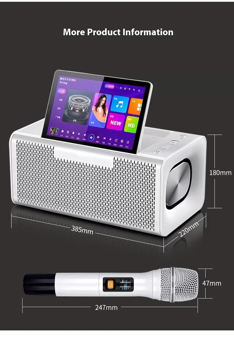 2025 Professional Android All-in-One Home Theater Player Touch Screen Karaoke System with Sound & Song Jukebox for Indoor Use