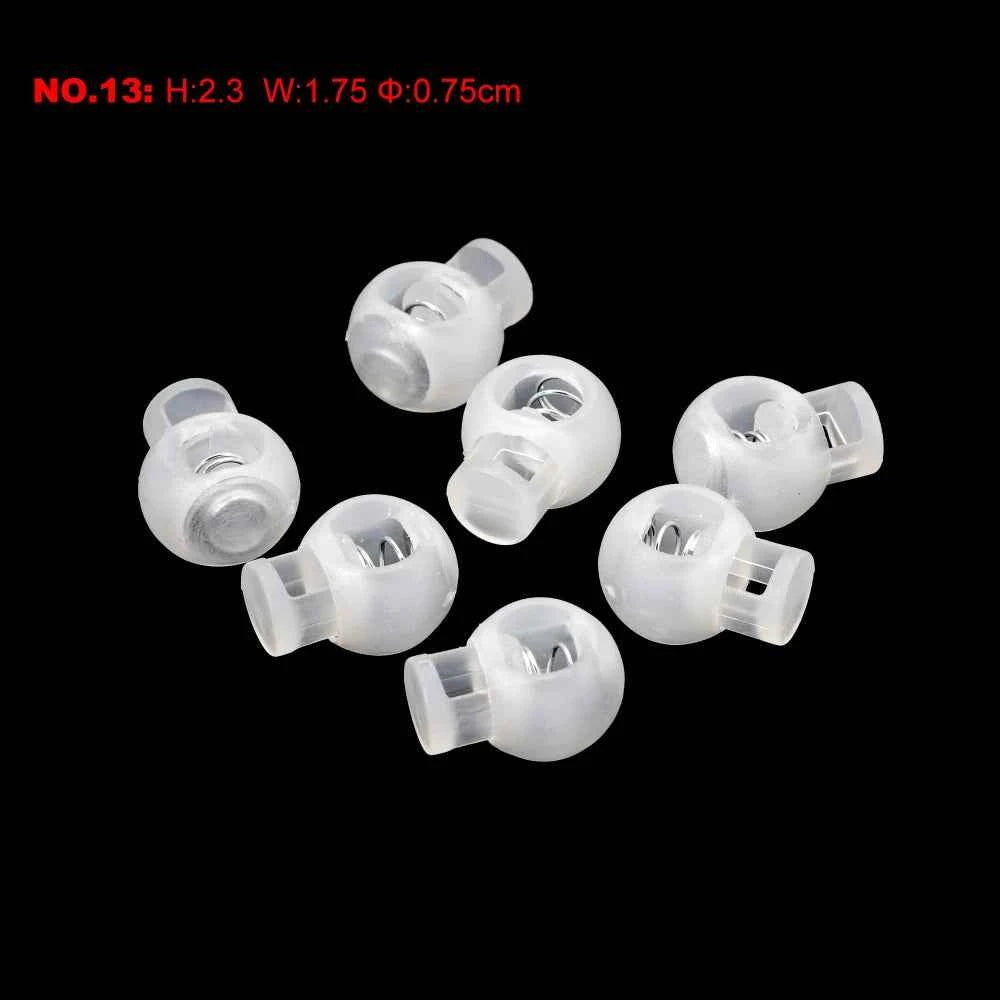 10pcs Cord Lock Plastic Stopper Cord Ends Toggles Clip Buckle Transparent Clear Frost For Shoelace Clothing DIY Bag Accessories