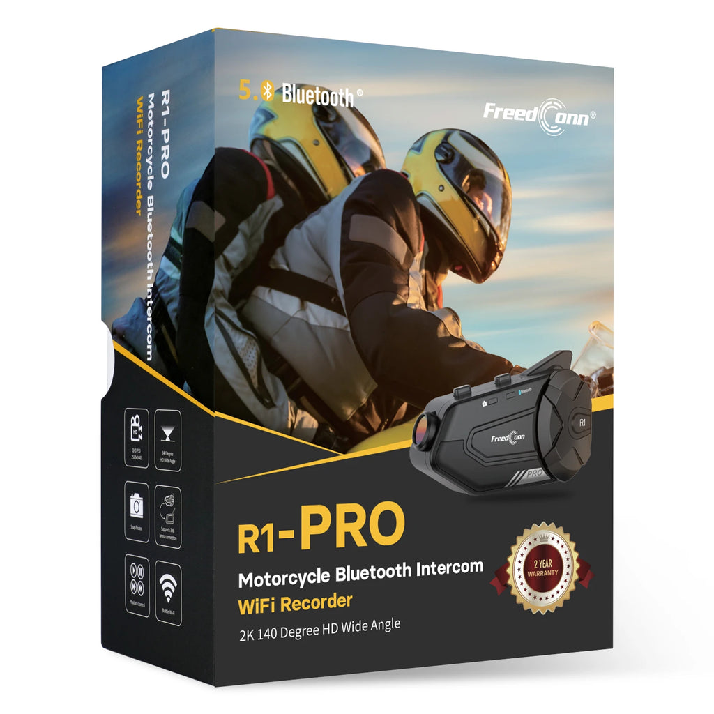 FreedConn R1 PRO for Helmet Camera Intercom 2k 1000M Motorcycle WiFi Rider-to-Rider Communication Noise Cancellation