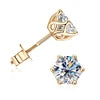 Free Shipping 10K Solid Gold Round Cut Moissanite Stud Earrings Screw Back Earrings Moissanite Earrings Gift with Certificate
