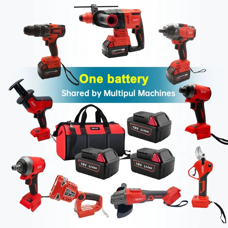 EKIIV 21v 18V Tool Kit & Power Tools / Cordless Drill in Stock High Quality Safe Power Toolkit Motor Mini Electric Drill
