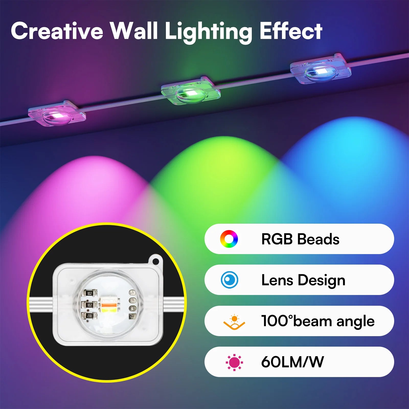 LED Eaves Lights Outdoor Waterproof Ultrasonic Fence Lights for Garden Patio Yard Decoration