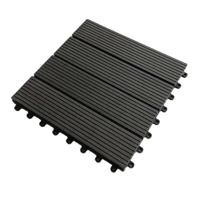 Fire Retardant Outdoor Interlocking Deck Tiles WPC Heavy Duty Anti-Slip for Commercial Patio Hotel Garden Flooring