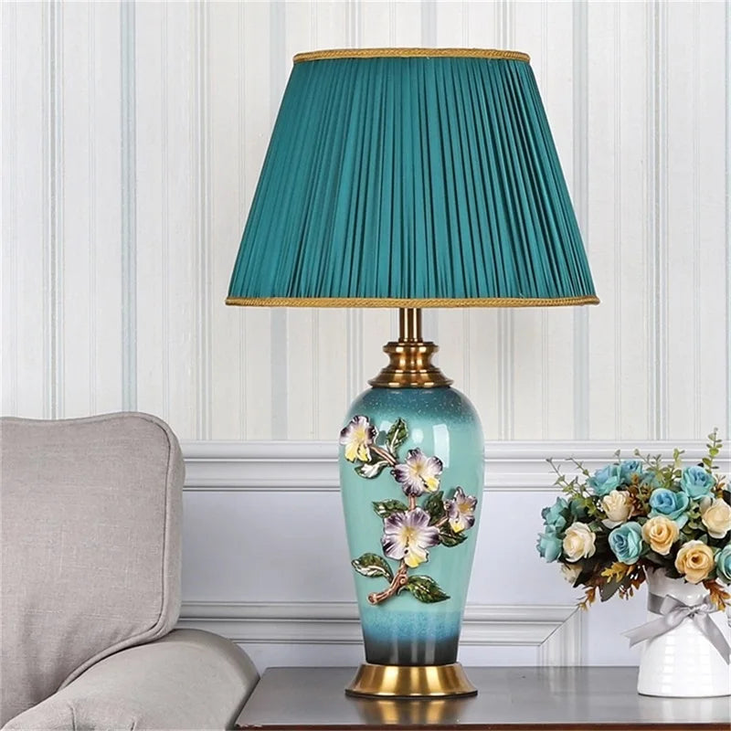 Modern Table Lamps Enamel Ceramic Desk Lighting LED for Home Creative Hotel Bedroom Decoration