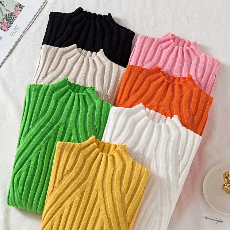 AOSSVIAO 2026 Knitted Women high neck Sweater Pullovers Turtleneck Autumn Winter Basic Women Sweaters Slim Fit Black