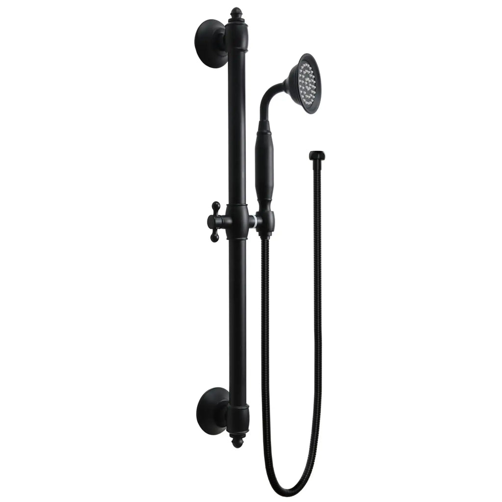 Brass Contemporary Shower Slide Bar Handheld Shower Head Adjustable Height Wall-Mounted 59-Inch Hose Rainfall Waterfall Spray