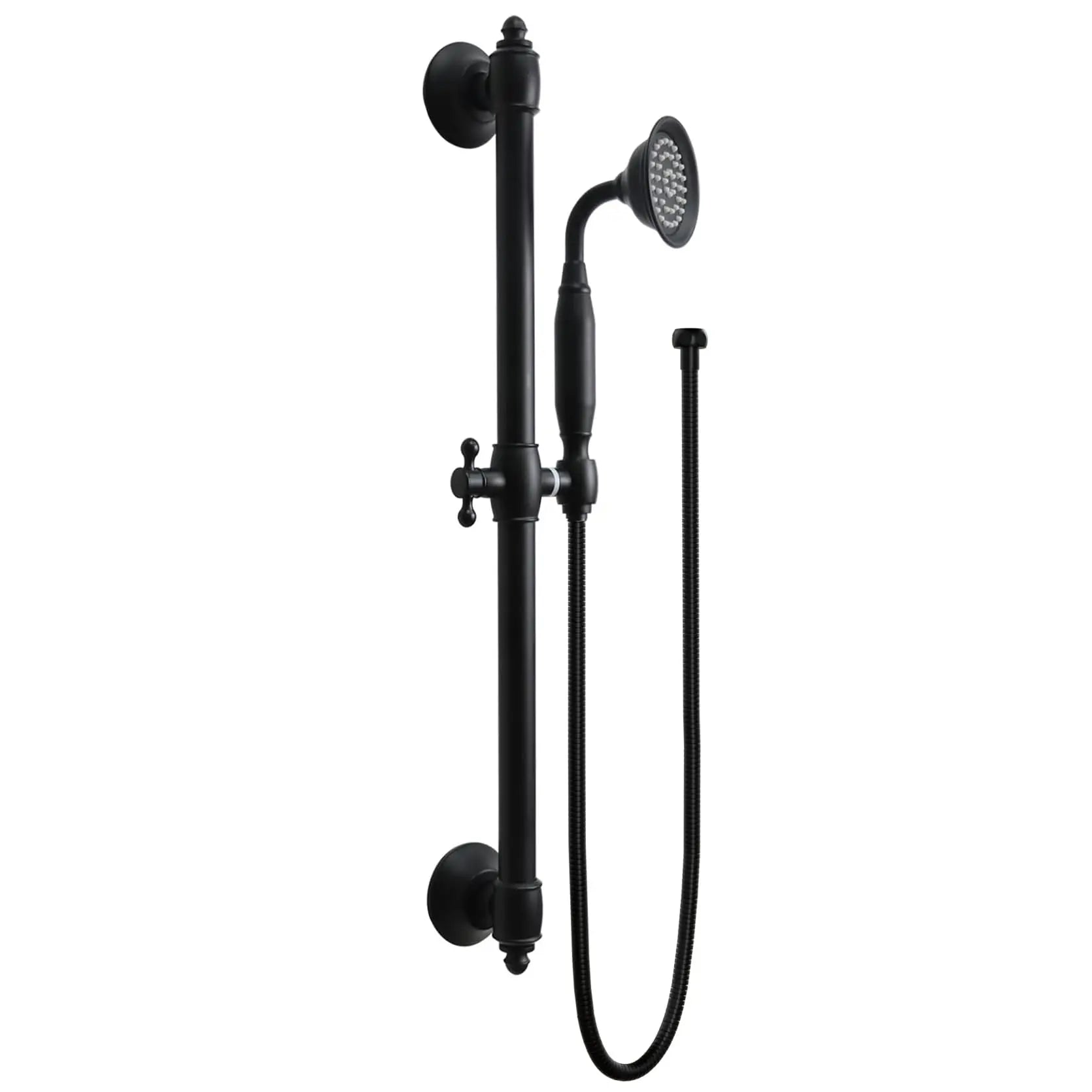 Brass Contemporary Shower Slide Bar Handheld Shower Head Adjustable Height Wall-Mounted 59-Inch Hose Rainfall Waterfall Spray