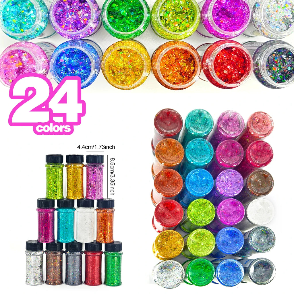 US Warehouse High Bright Glitter Set Free Shipping High Quality Polyester Hexagon Glitter Powder for Resin Crafts Nail