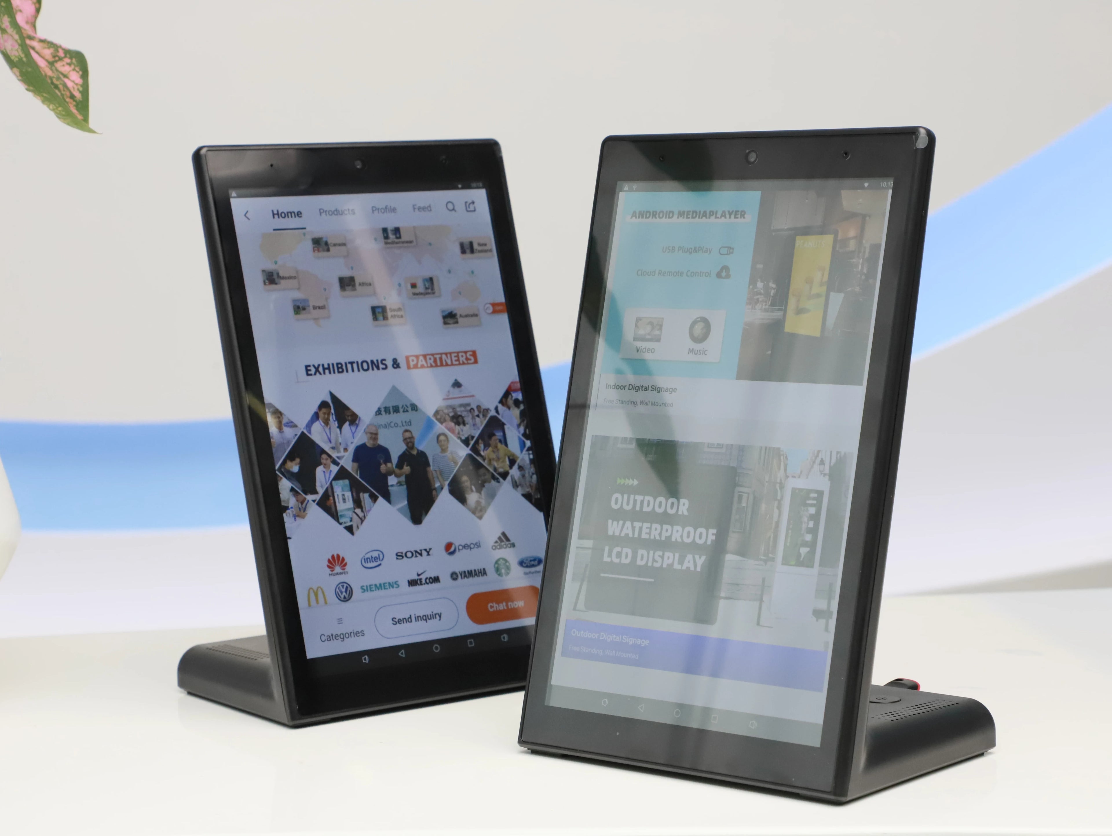 L-shaped Desktop Interactive Touch Digital Signage 10.1/14 Inch Positive Review Machine Small Advertising Play Android Tablet