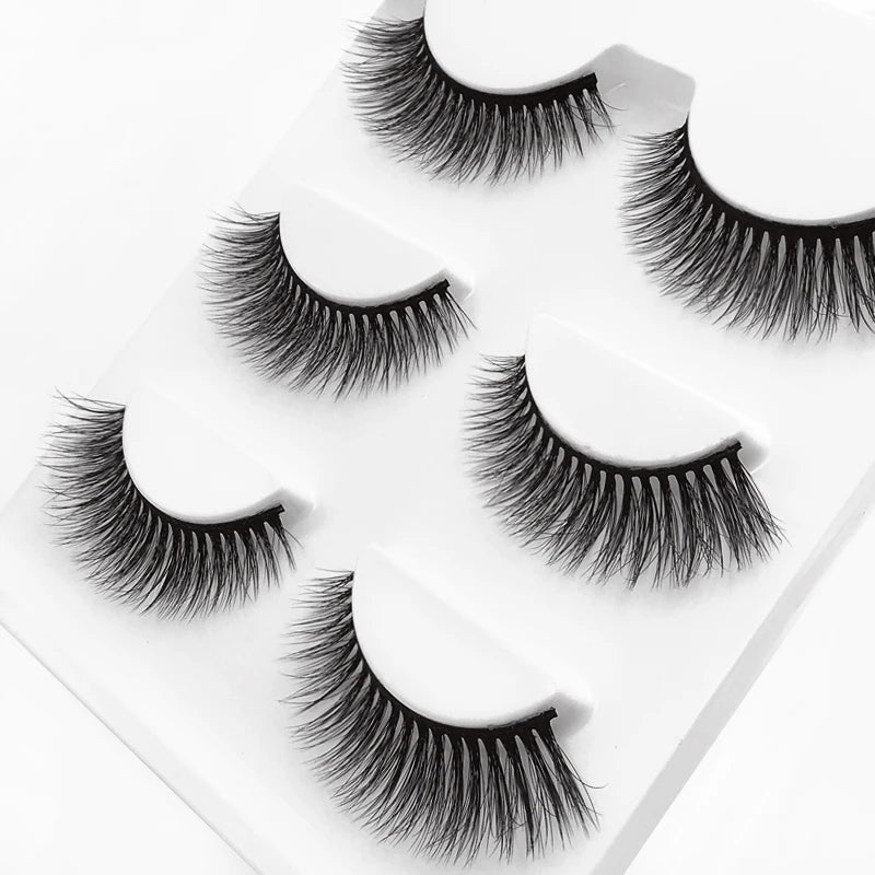 SHIDISHANGPIN 3 pairs 27 styles 3D Faux Mink Hair Soft False Eyelashes Fluffy Wispy Thick Fake Lash Handmade Eyelash Eye Makeup