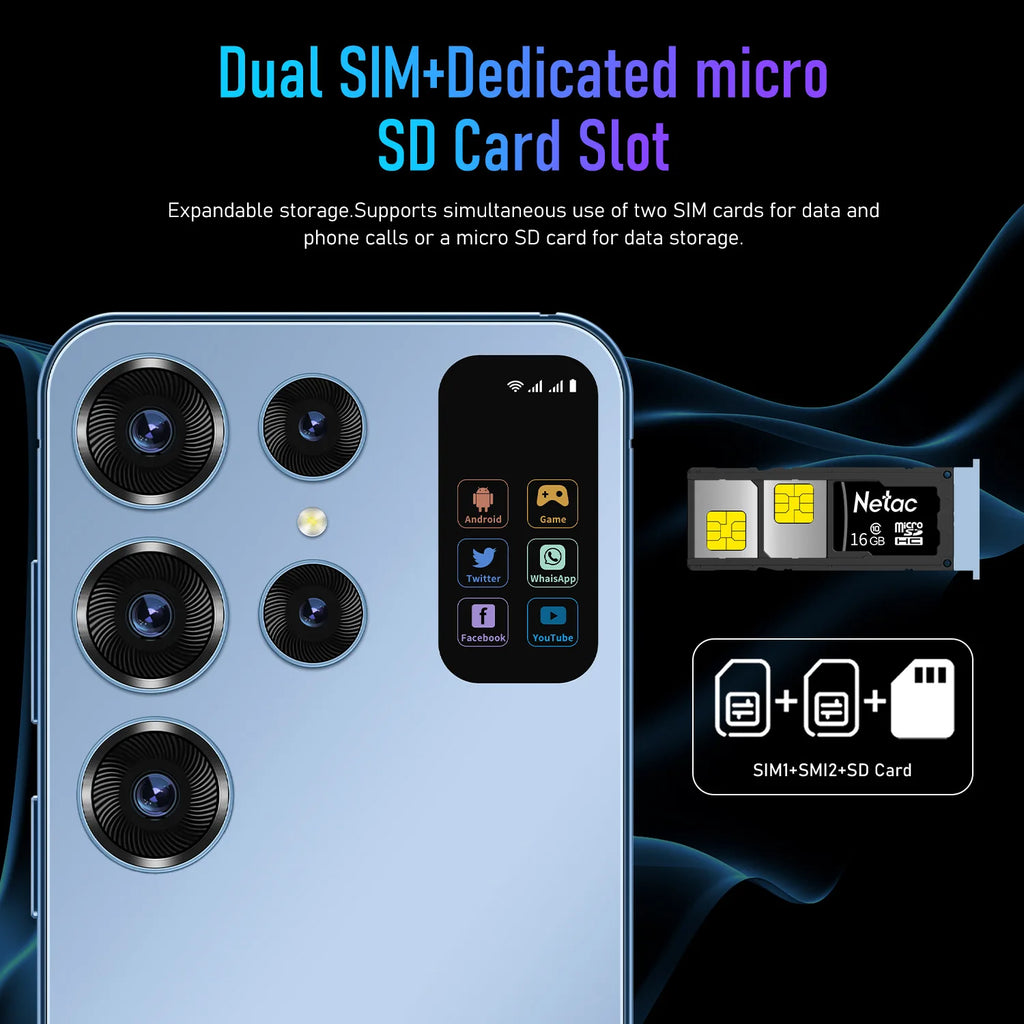 2024 New Ultra-high Speed S24 Ultra 16GB+1TB 5G Smart Phone 7.2-inch 48MP+108MP 8+2 Android 13 Smart Game Phone