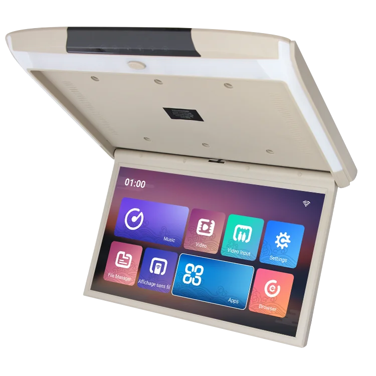 15.6 Inch Android Digital IPS Screen Flip Down Car LCD Roof Mounted Monitor Overhead Multimedia Video Ceiling Mount Display