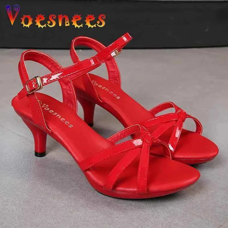 Sandals Women Shoes Big Size 43 Thin Heels Summer Candy Color Peep Toe High Heels Sexy Nightclub Party Slides Cross-Strap Shoes